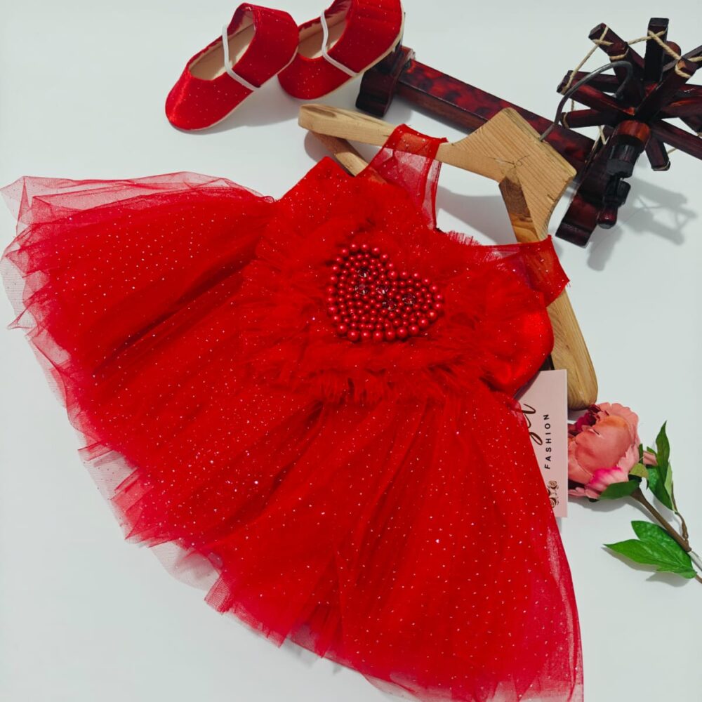 Party Wear Frock with Net Detailing