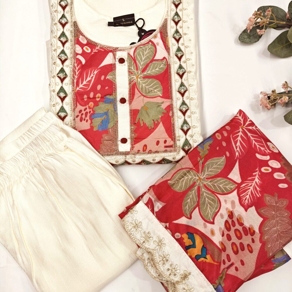 Elegant Floral Straight Kurti Set - Siddhi Collections