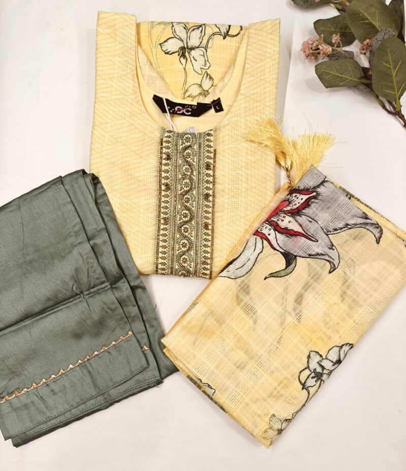 Sunshine Yellow Kurti Set - Vibrant 3-Piece Ethnic Look