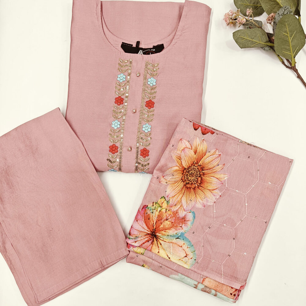 Festive Embroidered Kurta with Dupatta Image